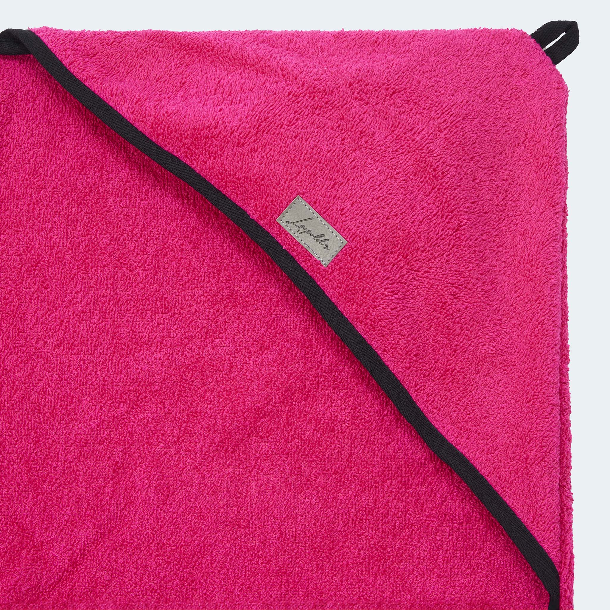 Hundehandtuch mit Kapuze aus organischer Baumwolle [pink]