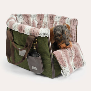 Hundetasche München aus Loden für Dackel und kleine Hunde grün