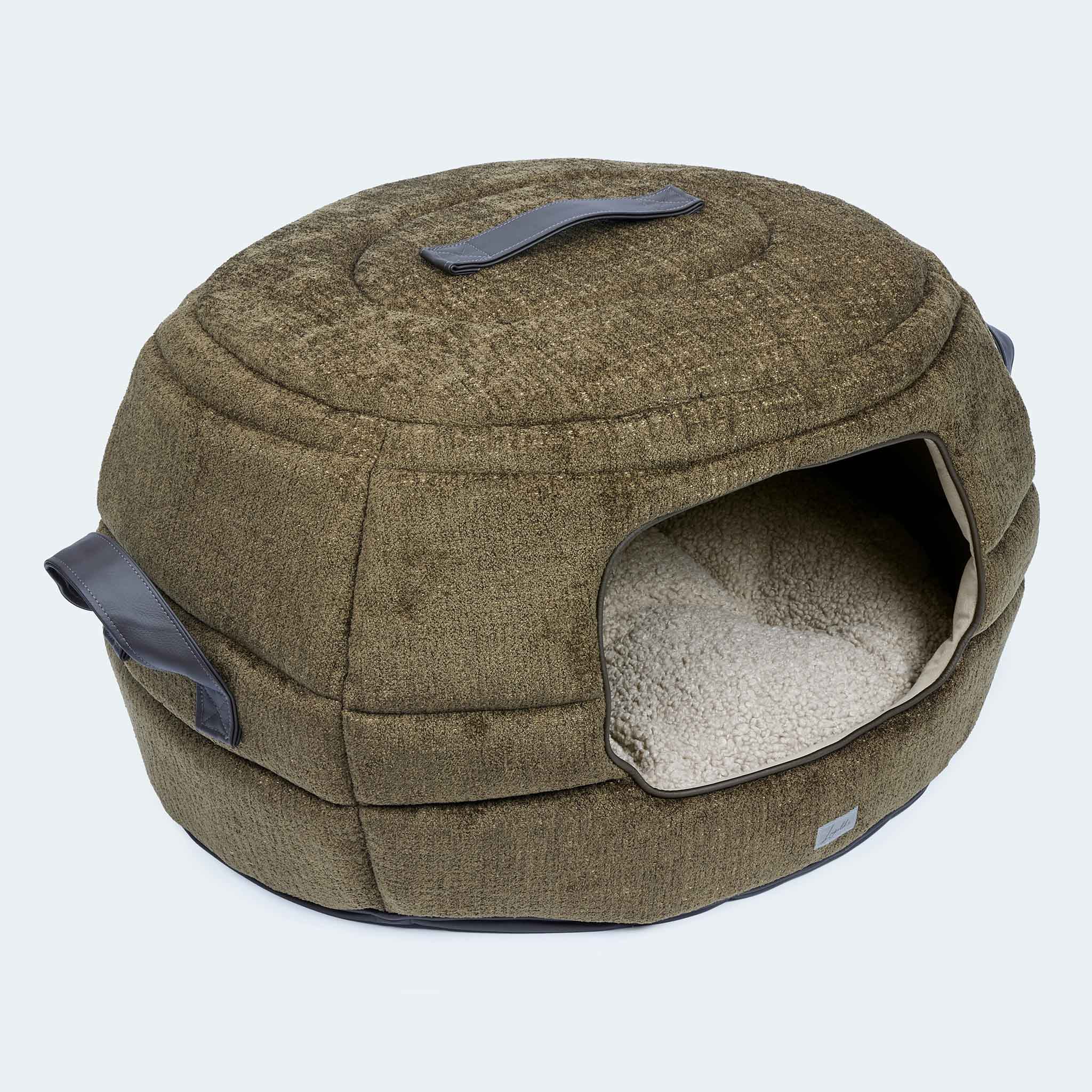 Hundehöhle und Hundebett Alpin oliv