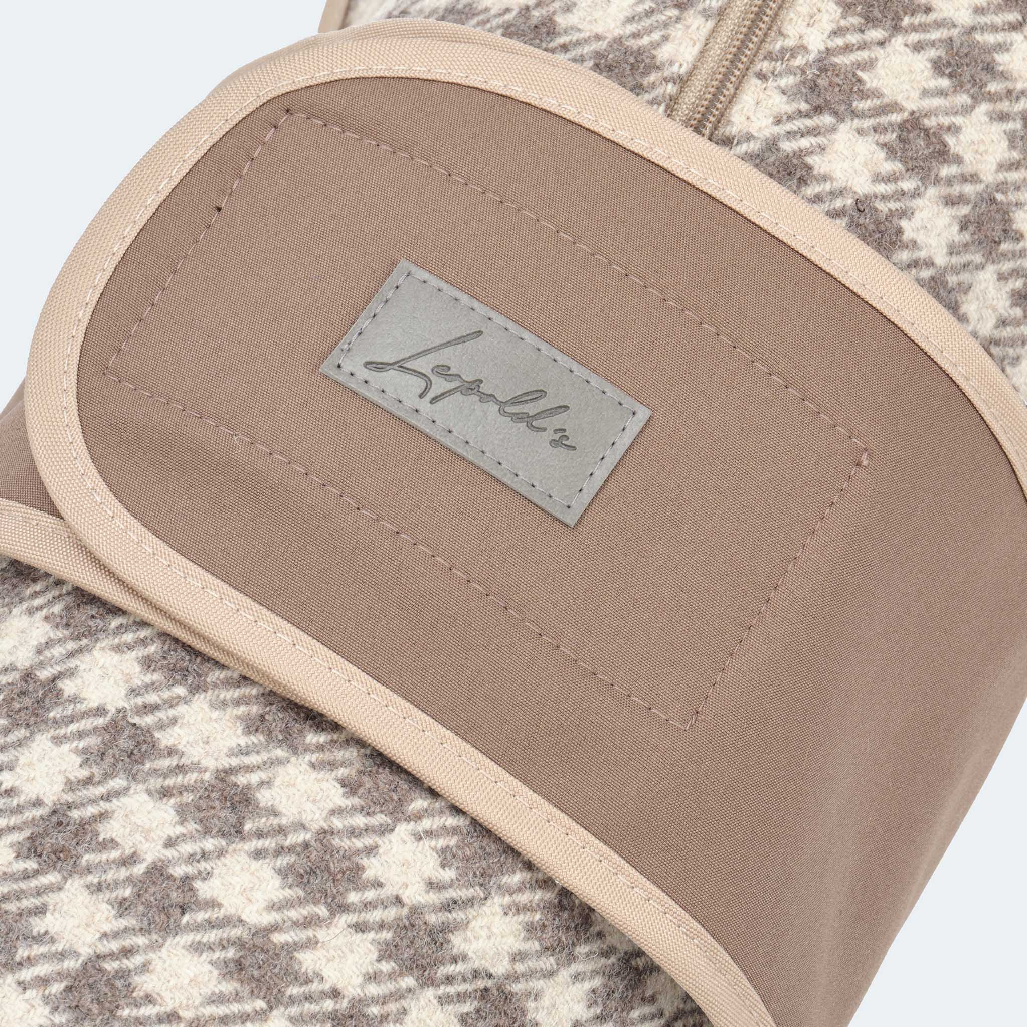 Hundemantel Wolle Softshell Vichy Karo taupe