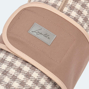 Hundemantel Wolle Softshell Vichy Karo taupe