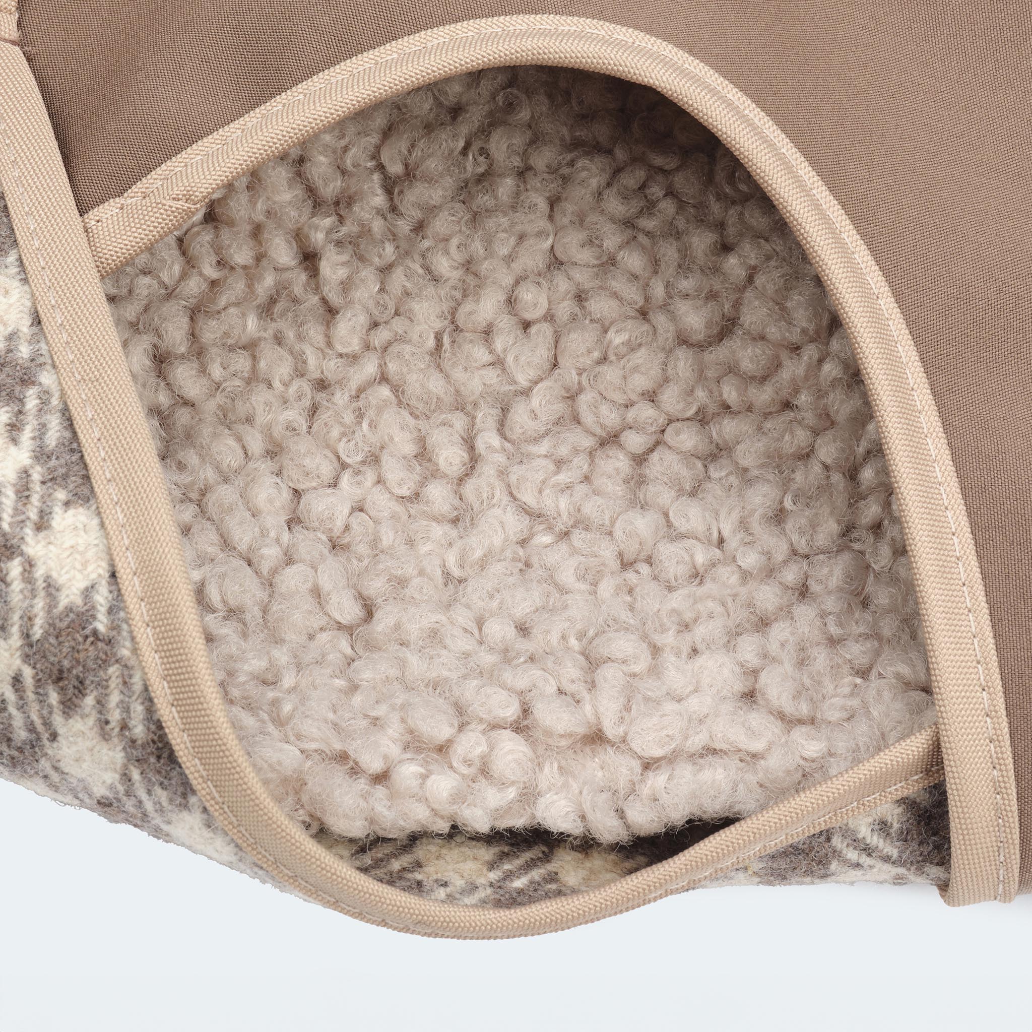 Hundemantel Wolle Softshell Vichy Karo taupe