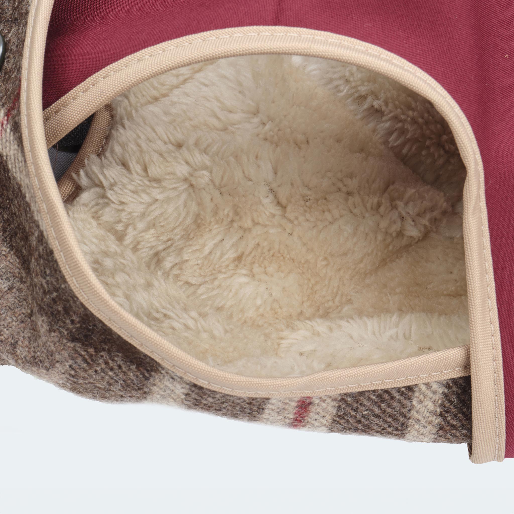 Hundemantel Wolle Softshell Glencheck braun