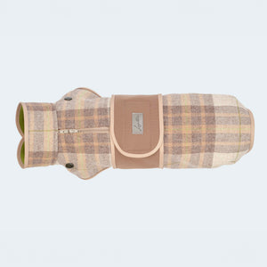 Hundemantel Wolle Softshell Glencheck taupe
