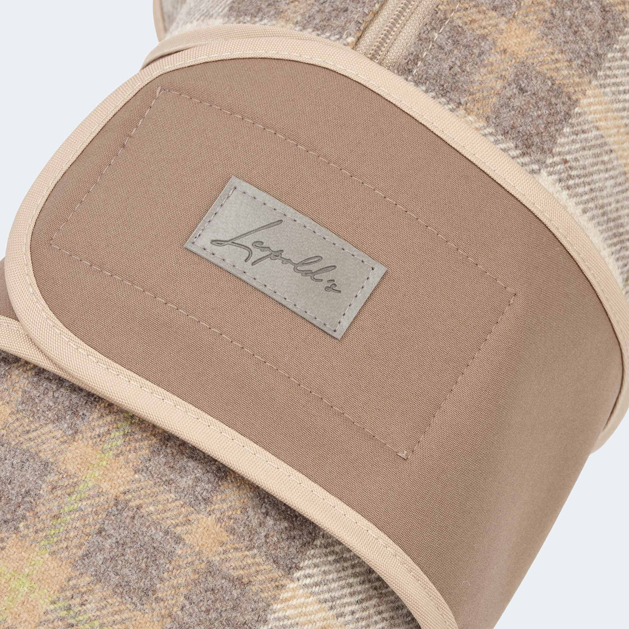 Hundemantel Wolle Softshell Glencheck taupe