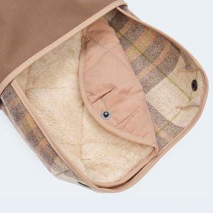 Hundemantel Wolle Softshell Glencheck taupe