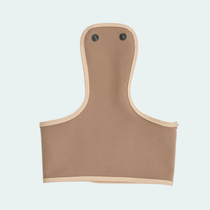 Leopold's Finest | Rückseite von Ersatz Softshell Bauchschutz braun mit Knöpfen und Klettverschluss für Dackel und kleine Hunde 
