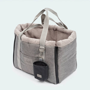 Leopold's Finest | Seitenansicht Hundetasche CosyBag Wien mit Bouclé Innenstoff