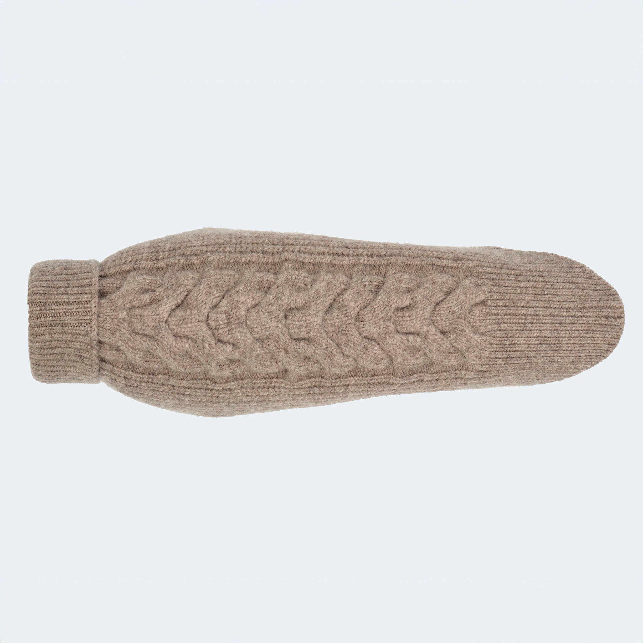 Leopold's Finest | Hundepullover aus Schurwolle für Dackel und kleine Hunde in taupe Sicht von oben