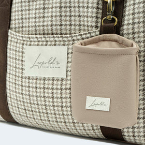 Leopold's Finest | Details von der CosyBag St.Moritz mit Schattenkaro-Muster Hundetasche für Dackel und kleine Hunde 