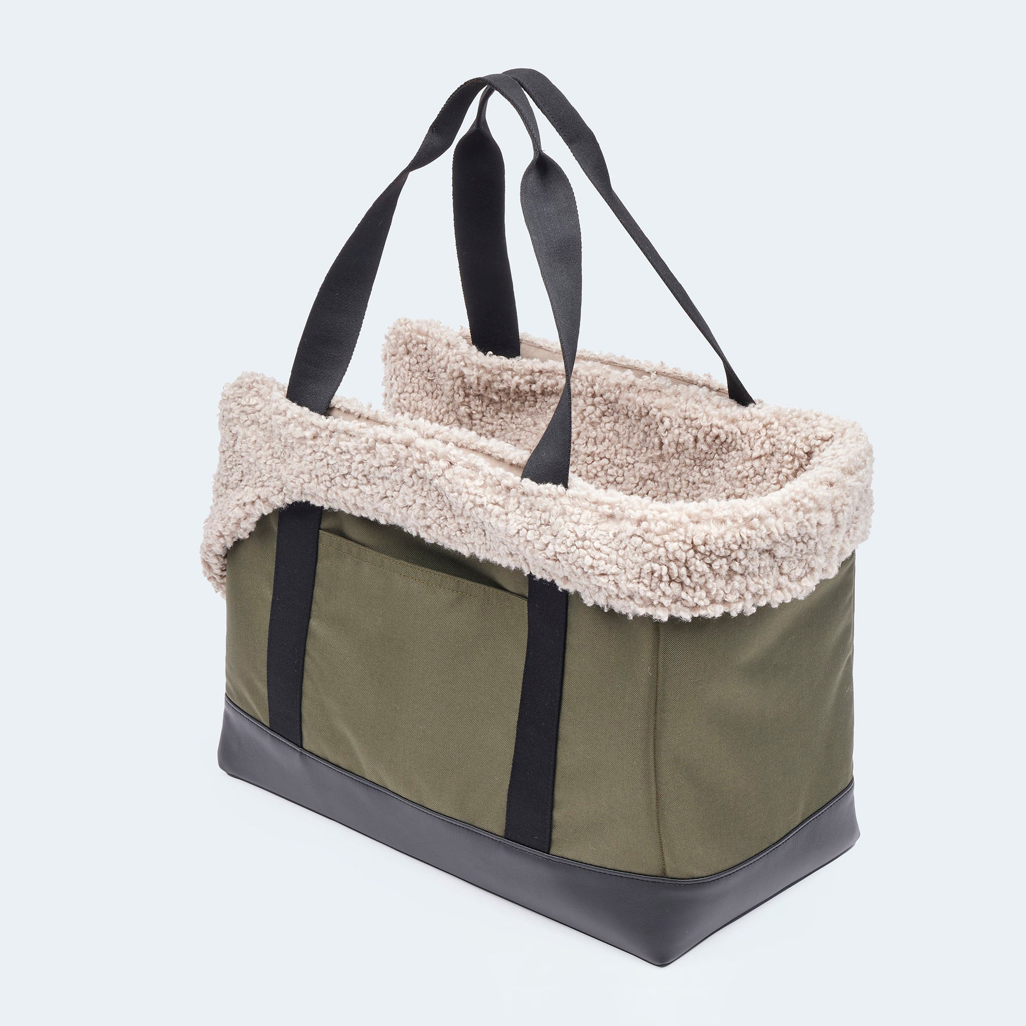 Hundetasche EasyLuxe mit beigem Curly Ansicht von hinten [beige]
