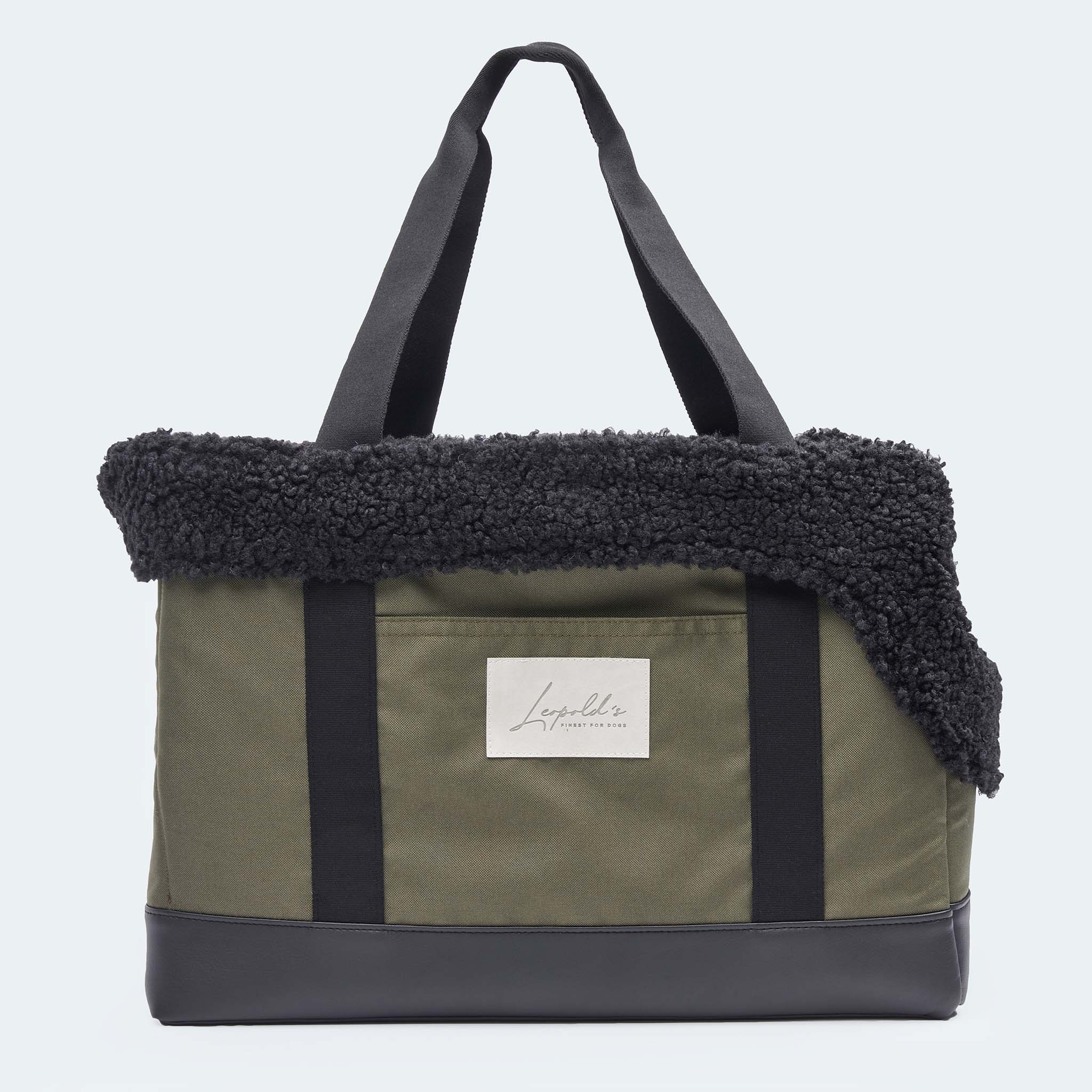 Hundetasche EasyLuxe mit schwarzem Curly. Seitenansicht [schwarz]