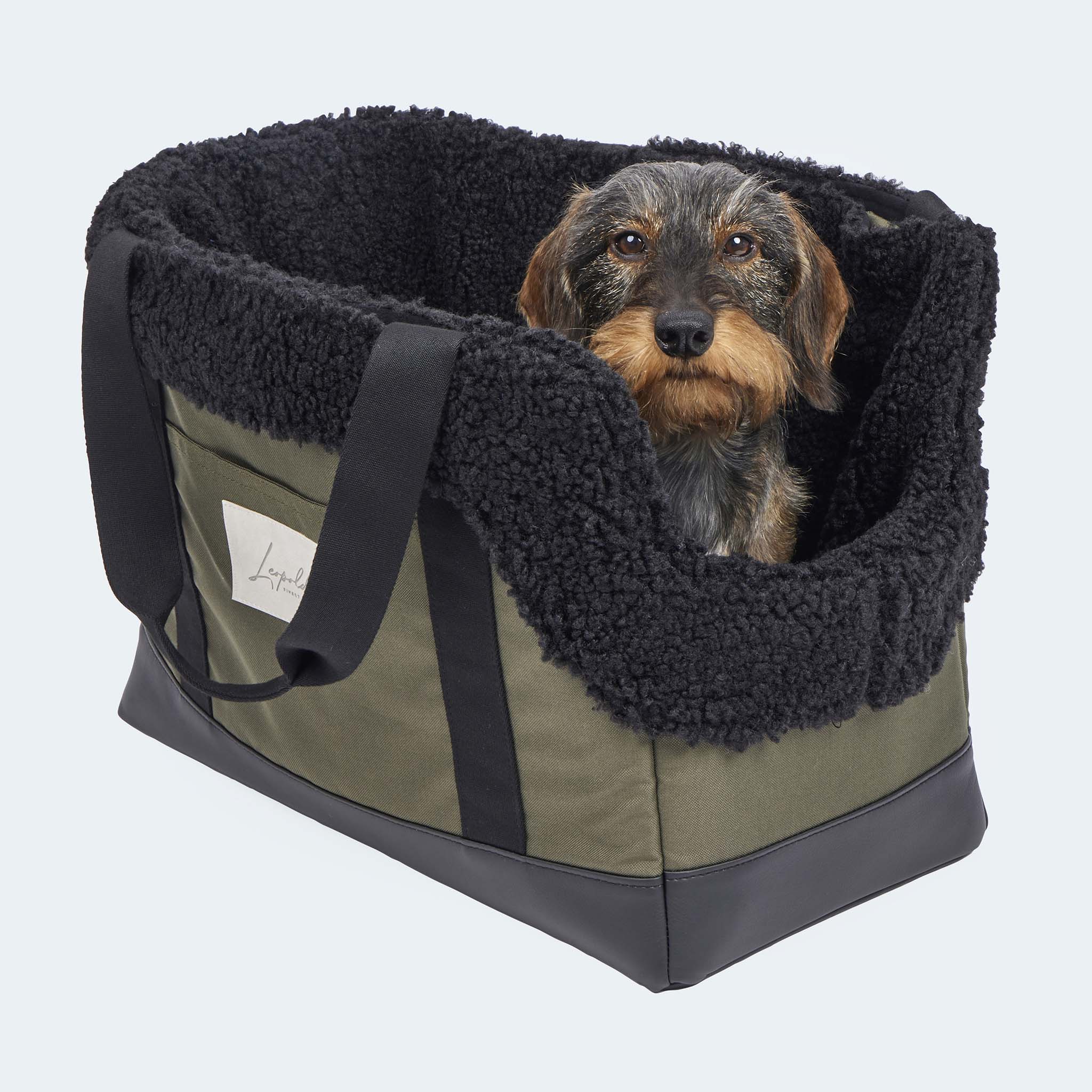 Hundetasche EasyLuxe mit schwarzem Curly mit einem Dackel [schwarz]