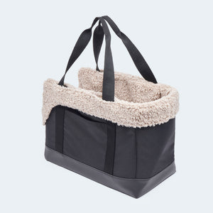 Hundetasche EasyLuxe mit Seitentaschen und ausknöpfbarem Innenfutter von hinten