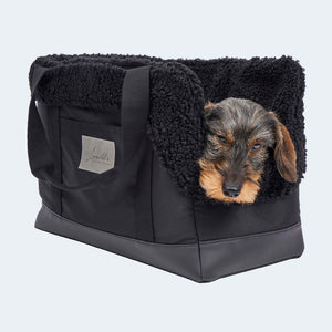 Hundetasche EasyLuxe für Dackel und kleine Hunde mit Dackel in der Tasche