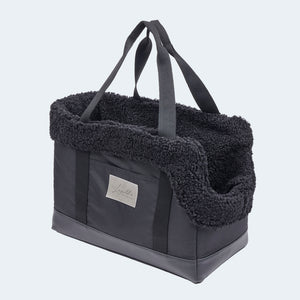 Hundetasche EasyLuxe für Dackel und kleine Hunde mit Seitentaschen von der Seite