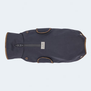 Leopold's Finest | Gefütterter
Hundewintermantel im Parka Stil in navy für Dackel und kleine Hunde. Sicht von oben