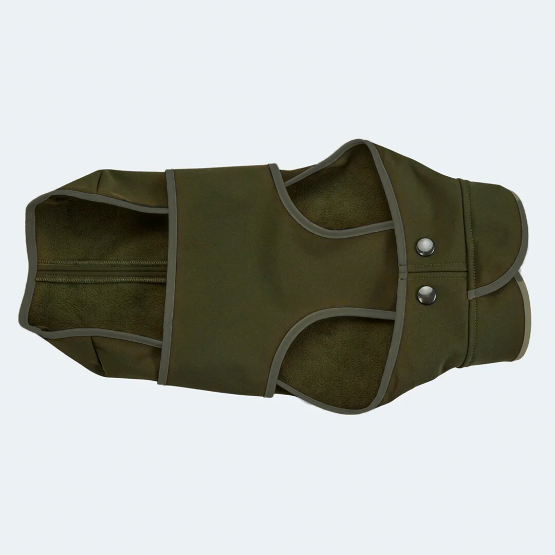 Hundemantel Dackel Softshell oliv