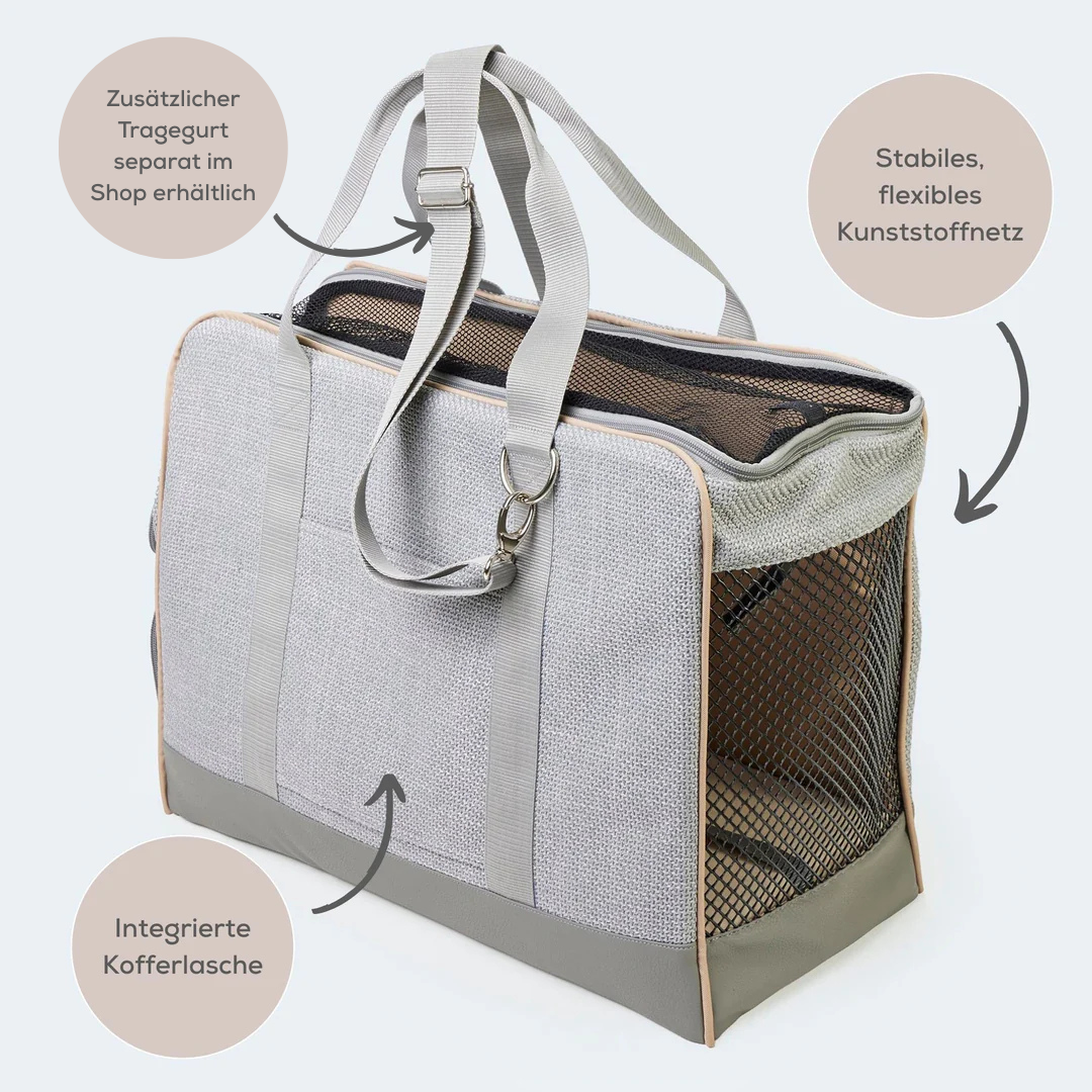 Flugtasche für Dackel und kleine Hunde mit orthopädischer Matratze