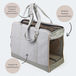 Flugtasche für Dackel und kleine Hunde mit orthopädischer Matratze